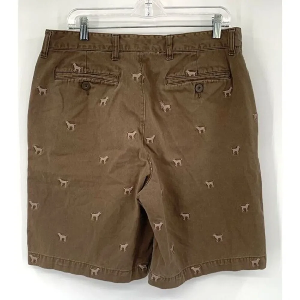 GH Bass & Co Brown Dogs Men's Flat Front Walking Golf Shorts‎ Size 34